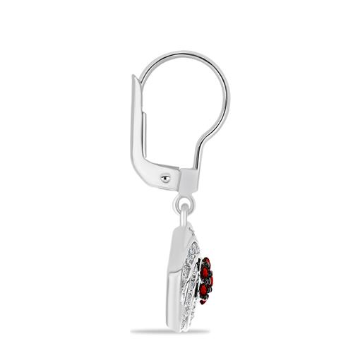 BUY STERLING SILVER EARRING WITH GARNET GEMSTONE EARRING